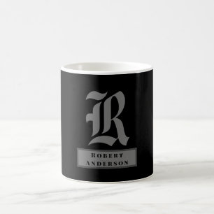 Chic Black and Gray Classic American Text Kaffeetasse