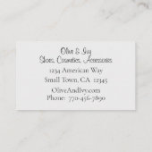 Chic Black and Gray Leopard Print Business Card Visitenkarte (Rückseite)