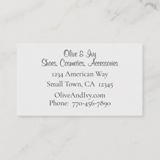 Chic Black and Gray Leopard Print Business Card Visitenkarte (Rückseite)