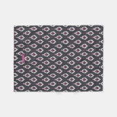 Chic Black and lila Ikat-Stammmuster Fleecedecke (Vorderseite (Horizontal))