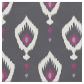 Chic Black and lila ikat Stammmuster Stoff (Nahaufnahme)