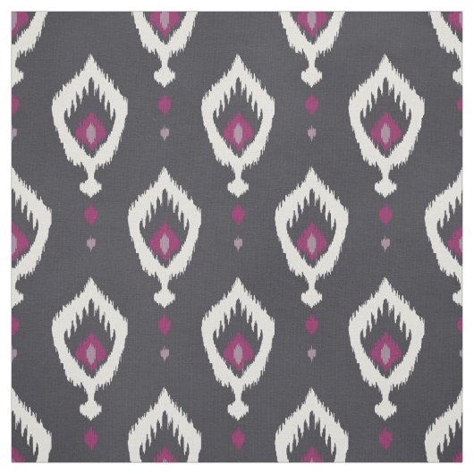 Chic Black and lila ikat Stammmuster Stoff (Muster)