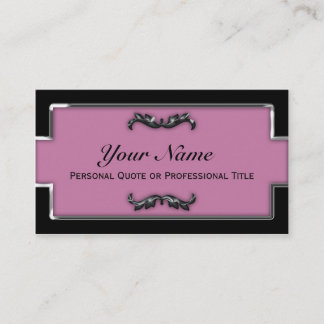 Chic Black and Lila Metallic Business Cards Visitenkarte