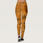 Chic Black and Orange Honeycomb Gemustert Leggings (Rückseite)