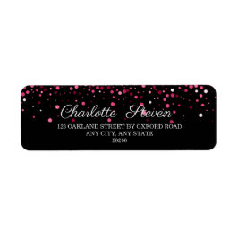 Chic Black and Pink Rose Gold Rücksendeadresse