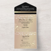 Chic Black and Pink Wedding All In One Einladung (Innen Boden)