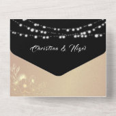 Chic Black and Pink Wedding All In One Einladung (Rückseite)