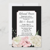 Chic Black and Pink Wedding Probe Dinner Einladung (Vorderseite)