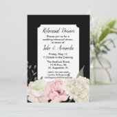 Chic Black and Pink Wedding Probe Dinner Einladung (Stehend Vorderseite)