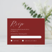 Chic Black and Red RSVP-Karte RSVP Karte (Stehend Vorderseite)