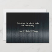 Chic Black and Red Silber Glitzer Tropfen Dankeskarte (Rückseite)