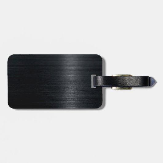 Chic Black and Red Silber Glitzer Tropfen Monogram Gepäckanhänger (Rückseite horizontal)