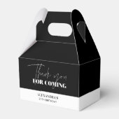 Chic Black and White Birthday Danke Geschenkschachtel (Vorderseite)