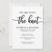 Chic Black and White Calligraphy Elopement Wedding Einladung (Vorderseite)
