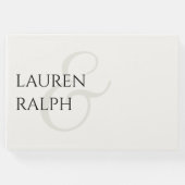 Chic Black and White Couple Monogram Gästebuch (Vorderseite)
