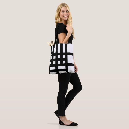 Chic Black and White Custom Totbeutel Tasche (Am Model)