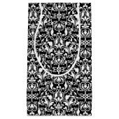 Chic Black and White Damask Kleine Geschenktüte (Vorderseite)