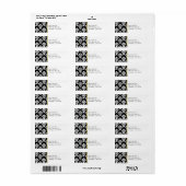 Chic Black and White Damask Labels (Vorne)