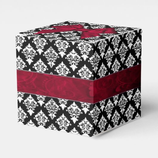 Chic Black and White Damask Wedding Gefallen Gesch Geschenkschachtel (Vorderseite)