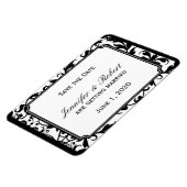 Chic Black and White Damask Wedding Save the Date Magnet (Linke Seite)