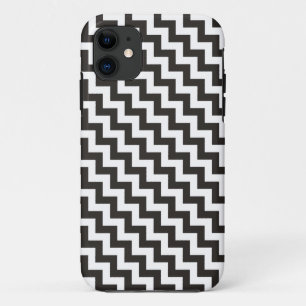 Chic Black and White Diagonal Chevrons Case-Mate iPhone Hülle