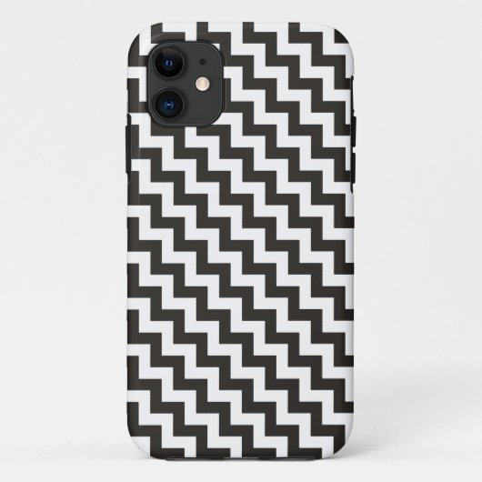 Chic Black and White Diagonal Chevrons Case-Mate iPhone Hülle (Rückseite)