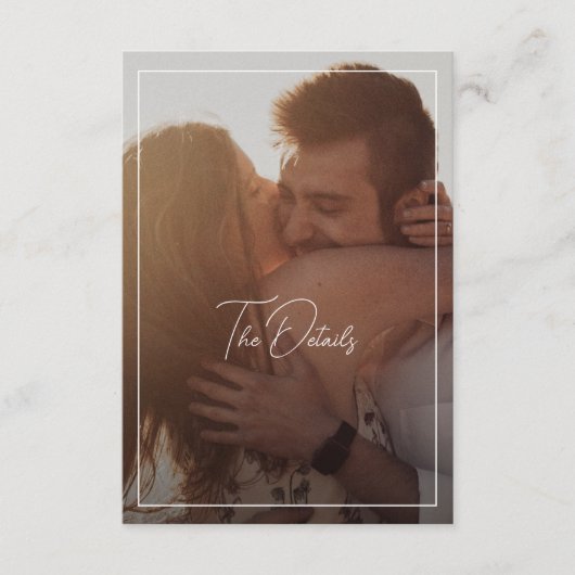 Chic Black and White Foto Moderne Hochzeit Begleitkarte (Vorderseite)