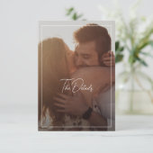 Chic Black and White Foto Moderne Hochzeit Begleitkarte (Stehend Vorderseite)