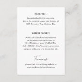 Chic Black and White Foto Moderne Hochzeit Begleitkarte (Rückseite)