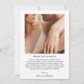 Chic Black and White Foto Moderne Hochzeit Dankeskarte (Rückseite)