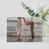 Chic Black and White Foto Moderne Hochzeit RSVP Karte (Stehend Vorderseite)