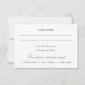 Chic Black and White Foto Moderne Hochzeit RSVP Karte (Rückseite)