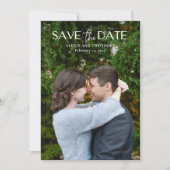 Chic Black and White Foto Moderne Hochzeit Save The Date (Vorderseite)