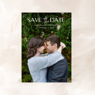 Chic Black and White Foto Moderne Hochzeit Save The Date
