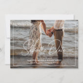 Chic Black and White Foto Moderne Hochzeit Save The Date (Vorderseite)