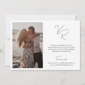 Chic Black and White Foto Moderne Hochzeit Save The Date (Rückseite)