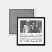Chic Black and White Foto Save the Date Magnet (Vorderseite/Rückseite)