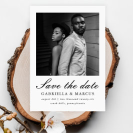 Chic Black and White Foto Wedding Save the Date