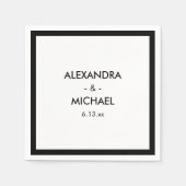 Chic Black and White French Inspiriert Wedding Serviette (Vorderseite)