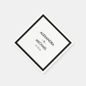 Chic Black and White French Inspiriert Wedding Serviette (Ecke)