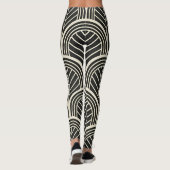 Chic Black and White Geometric Seamless Pattern Leggings (Rückseite)