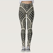 Chic Black and White Geometric Seamless Pattern Leggings (Vorderseite)
