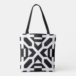 Chic Black and White Geometric Tote Bag Tasche