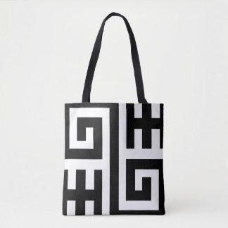 Chic Black and White Geometric Tote Bag Tasche