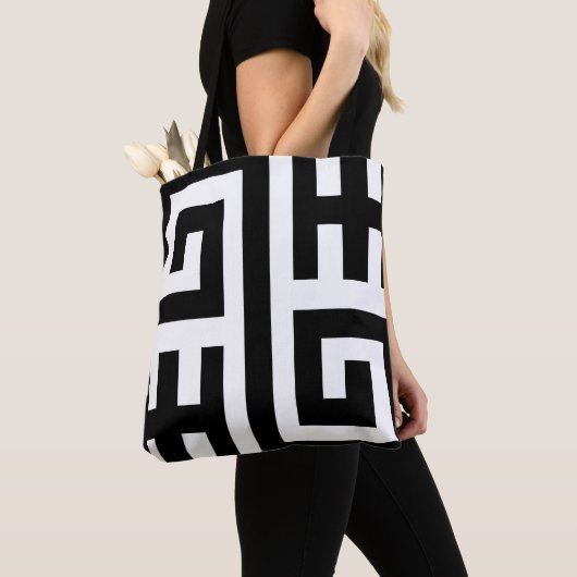 Chic Black and White Geometric Tote Bag Tasche (Von Nahem)