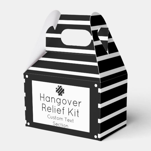 Chic Black and White Hangover Relief Kit Geschenkschachtel (Vorderseite)