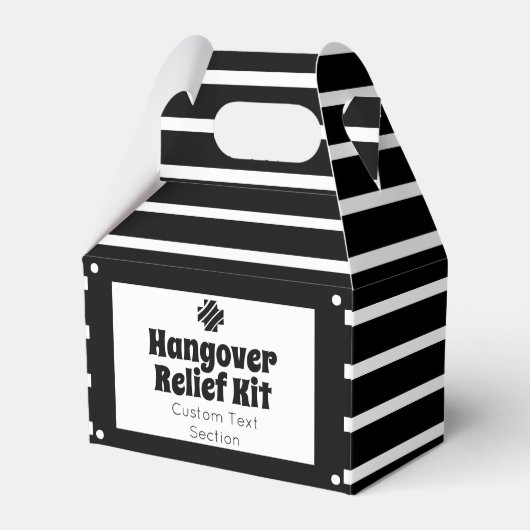 Chic Black and White Hangover Relief Kit Geschenkschachtel (Vorderseite)
