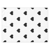 Chic Black and White Heart Romantic Table Setting Tischdecke (Vorderseite (Horizontal))