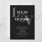 Chic Black and White Hochzeit Einladung (Vorderseite)