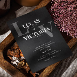 Chic Black and White Hochzeit Einladung